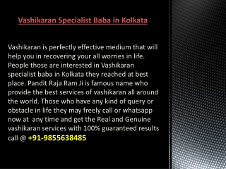 Genuine Black Magic Specialist in Kolkata  91-9855638485