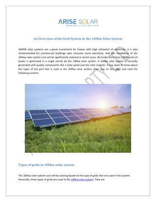 Get Best 100Kw Solar System