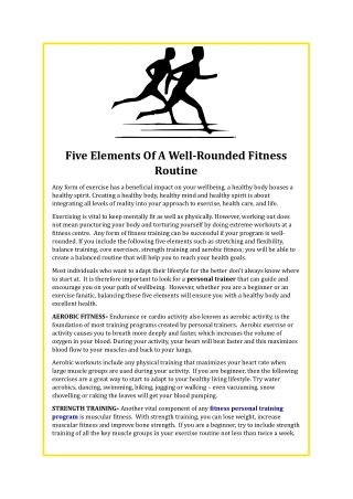 Five Elements Of A Well Rounded Fitness Routine