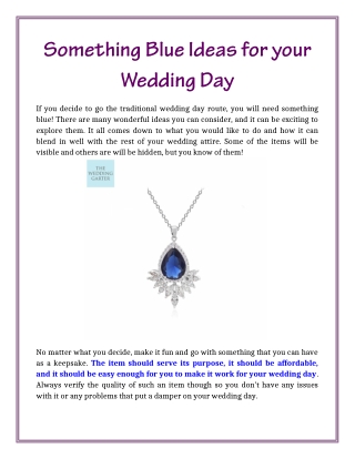 Something Blue Ideas for your Wedding Day