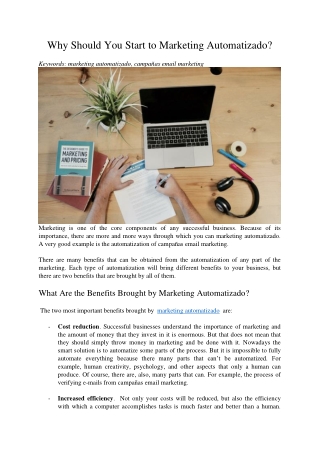 Why Should You Start to Marketing Automatizado?