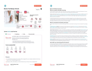 Basic Full Body Check at home in Bengaluru, price, diagnosis | mfine