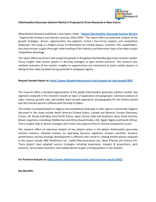 Chlorhexidine Gluconate Solution Market Emerging Technologies, Competition & Strategies .