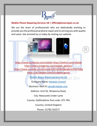 Mobile Phone Repairing Services UK | Officialphonerepair.co.uk