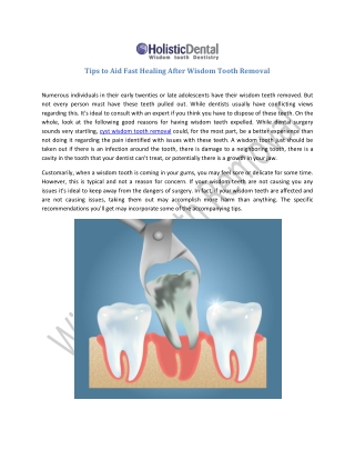 Find Out Best Cyst Wisdom Tooth Removal Dentist