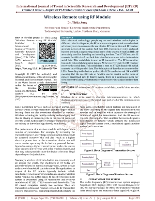 Wireless Remote using RF Module