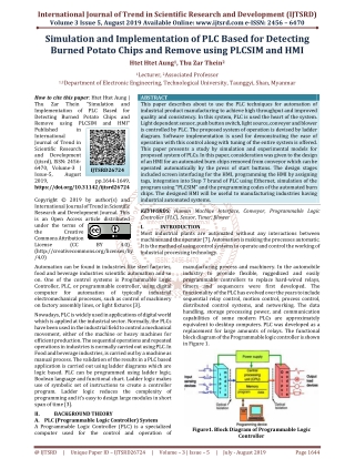 Simulation and Implementation of PLC Based for Detecting Burned Potato Chips and Remove using PLCSIM and HMI