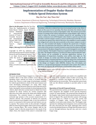 Implementation of Doppler Radar Based Vehicle Speed Detection System