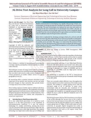 3G Drive Test Analysis for Long Call in University Campus