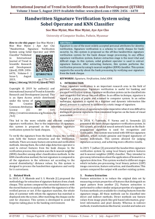 Handwritten Signature Verification System using Sobel Operator and KNN Classifier