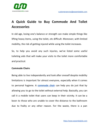 A Quick Guide to Buy Commode And Toilet Accessories