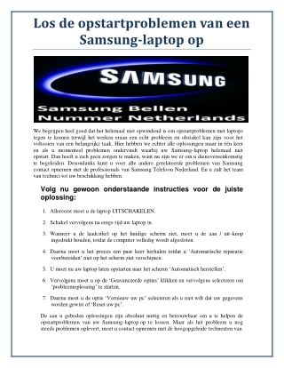 Los de opstartproblemen van een Samsung-laptop op