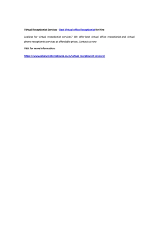 Virtual Receptionist Services - Best Virtual office Receptionist for Hire