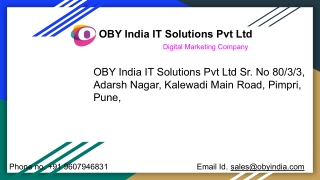 Seo Services in Pune - OBY India IT Solution
