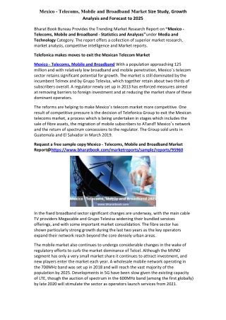 Mexico - Telecoms, Mobile and Broadband Market and Strategy Analysis and Forecast to 2025