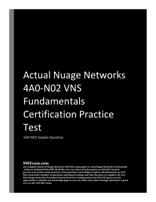 Actual Nuage Networks 4A0-N02 VNS Fundamentals Certification Practice Test