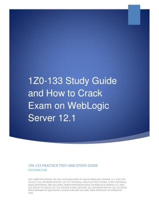 1Z0-133 Study Guide and How to Crack Exam on WebLogic Server 12.1