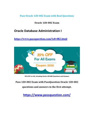 2020 Real 1Z0-082 Oracle Questions V8.02 | PassQuestion 35% OFF