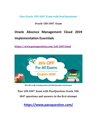 2020 Real 1Z0-1047 Oracle Questions V8.02 | PassQuestion 35% OFF