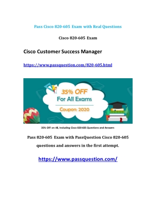 2020 Real 820-605 Cisco Questions V8.02 | PassQuestion 35% OFF