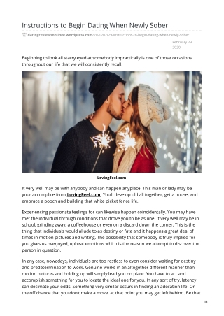 Newly Sober LovingFeel.com