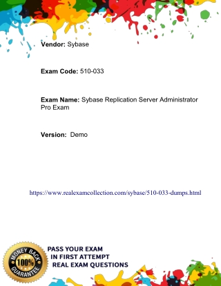 (PDF) New 510-033 PDF Dumps - Realexamcollection