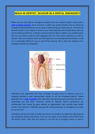 WALK-IN DENTIST: SAVIOUR IN A DENTAL EMERGENCY