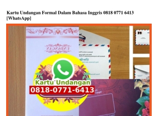 Kartu Undangan Formal Dalam Bahasa Inggris 0818·0771·6413[wa]