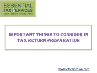 Important Things to Consider in Tax Return Preparation
