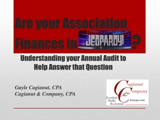 Are your Association Finances in ?