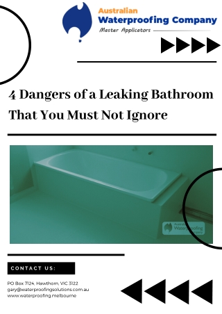 4 Dangers of a Leaking Bathroom That You Must Not Ignore