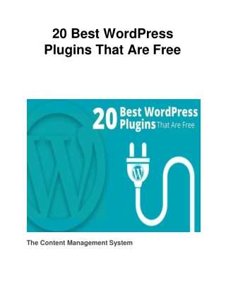 20 Best WordPress Plugins That Are Free
