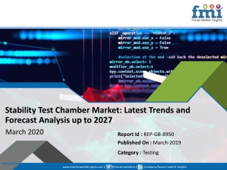 Stability Test Chamber Market: Rising Allocations On analysis And Innovation