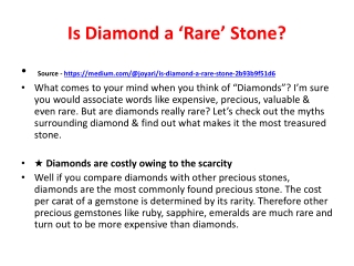 Is Diamond a 'Rare' Stone?