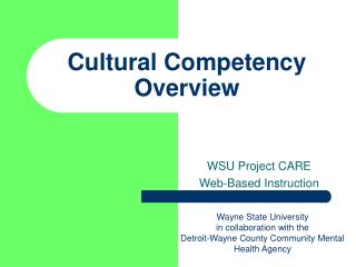 Cultural Competency Overview