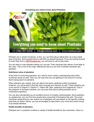 Everything you need to know about plantains