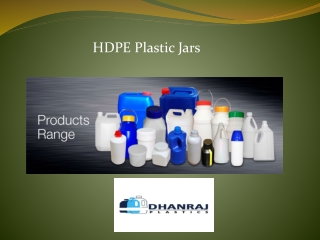 Prime HDPE Plastic Jars Supplier India- Dhanraj Plastics