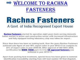 High Tensile Fasteners In India