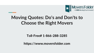 Moving Quotes: Do's and Don'ts to Choose the Right Movers