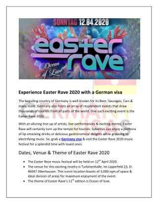 Easter Rave 2020 – Relish a Night of Live Performances with loved ones
