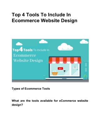 Top 4 Tools To Include In Ecommerce Website Design