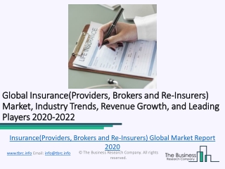 Insurance(Providers, Brokers And Re-Insurers) Global Market Report 2020