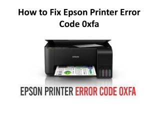 How to fix epson printer error code 0xfa