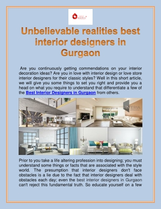 Best Interior Designers in Gurgaon