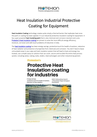 Heat Insulation Industrial Protective Coating for Equipment