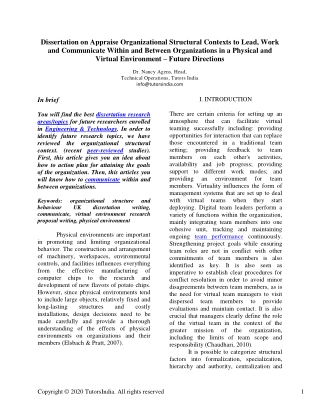 Dissertation on Appraise Organizational Structural Contexts to Lead & Work- TutorsIndia.com