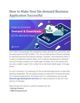 How to Make Your On-demand Business Application Successful