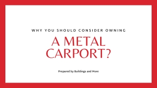 Why You Should Consider Owning a Metal Carport?