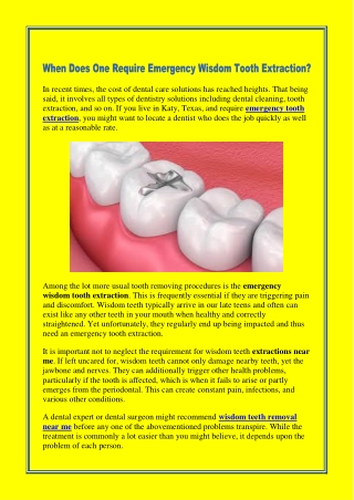 When Does One Require Emergency Wisdom Tooth Extraction