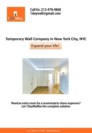 Temporary Wall Company in New York City, NYC